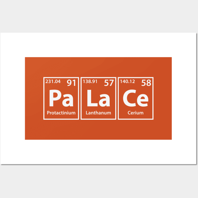 Palace (Pa-La-Ce) Periodic Elements Spelling Wall Art by cerebrands